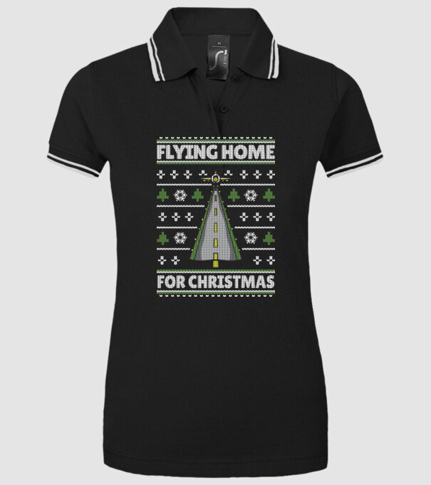 Flying Home for Christmas Pulover urât model negru pe tricou