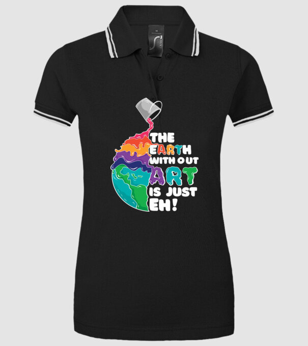 Pământ Artă model negru pe tricou