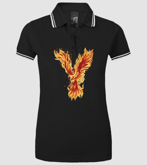 Pasărea Phoenix model negru pe tricou