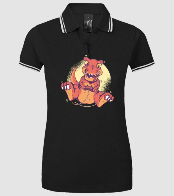 Dinozaur Gamer tricou model negru pe tricou