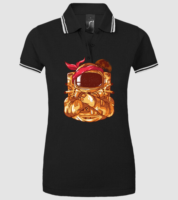 Gangsta Astronaut astronaut rapper model negru pe tricou