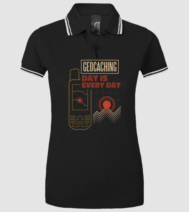 Geocaching model negru pe tricou
