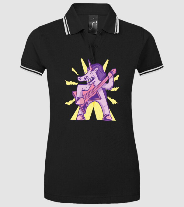 Unicorn cu chitara model negru pe tricou