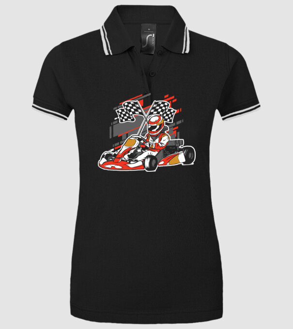 Gokart model negru pe tricou