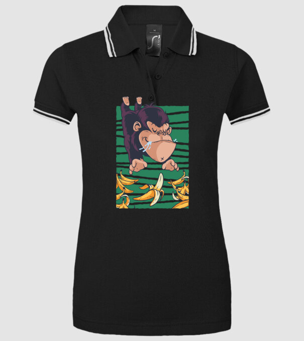 Gorilă Banană model negru pe tricou