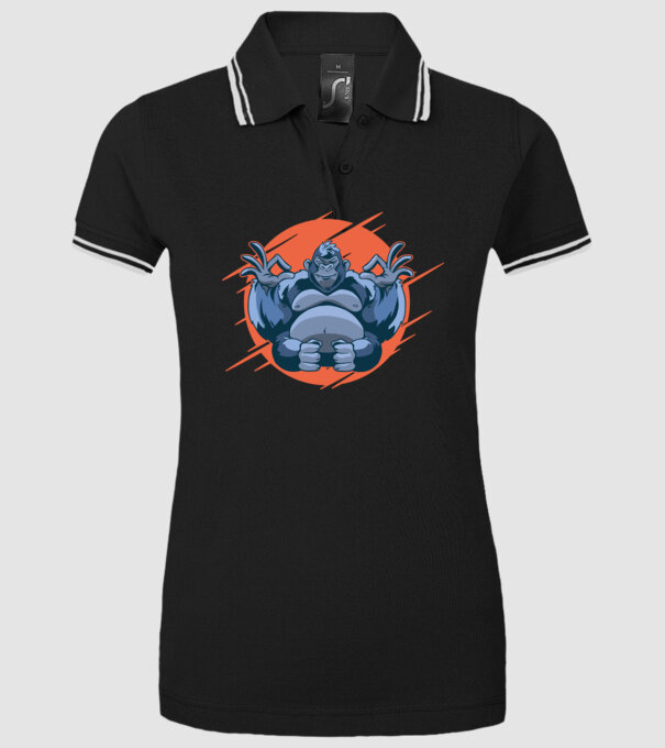 Gorilă Meditație model negru pe tricou
