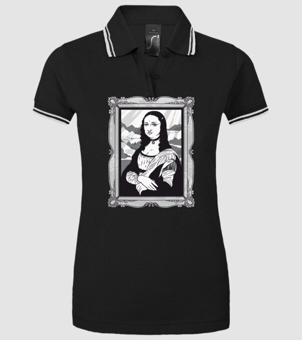 Mona Lisa gotică model negru pe tricou
