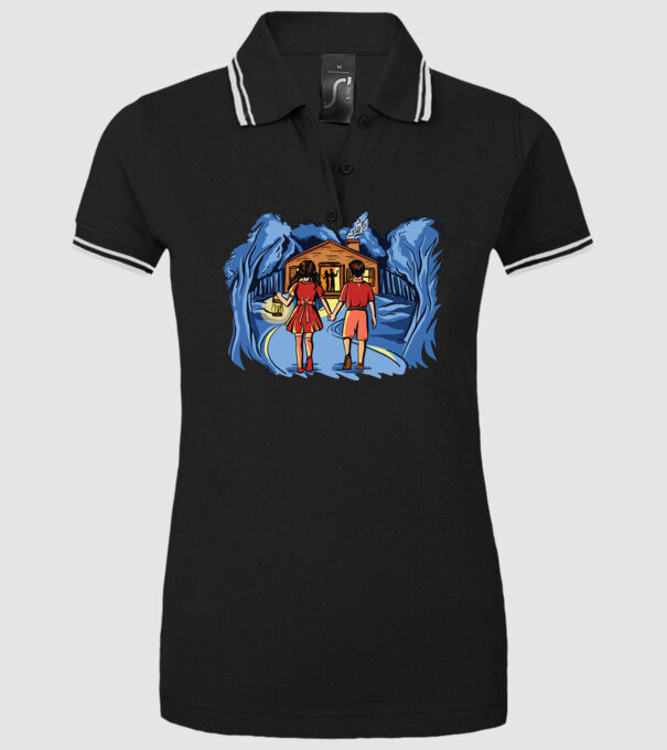 Copii în pădure Poveste model negru pe tricou