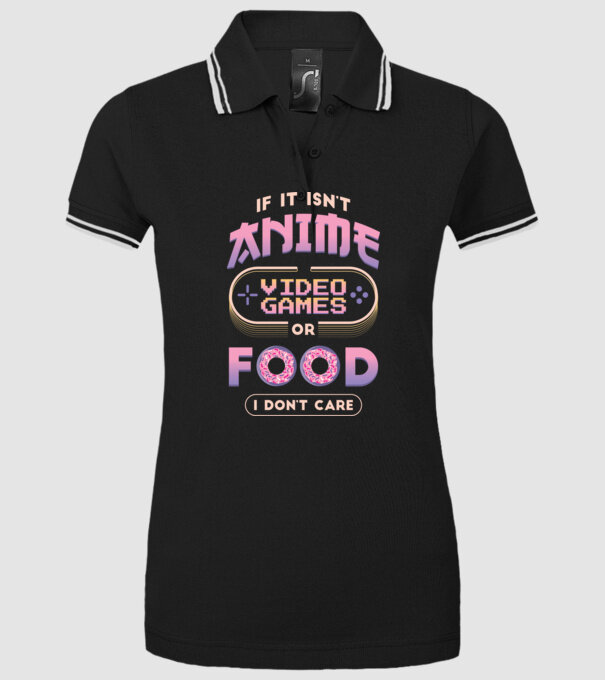 Dacă nu e vorba de anime, joc video sau mâncare, nu-mi pasă model negru pe tricou