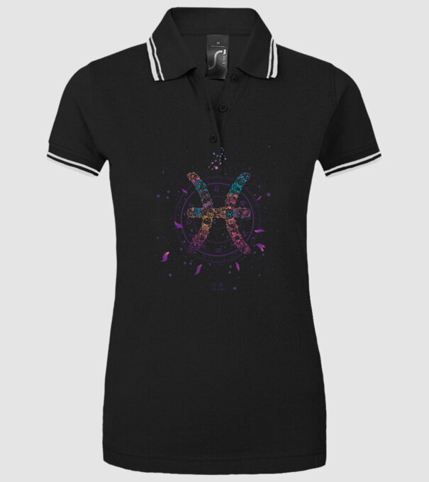 Pisces Zodiac model negru pe tricou