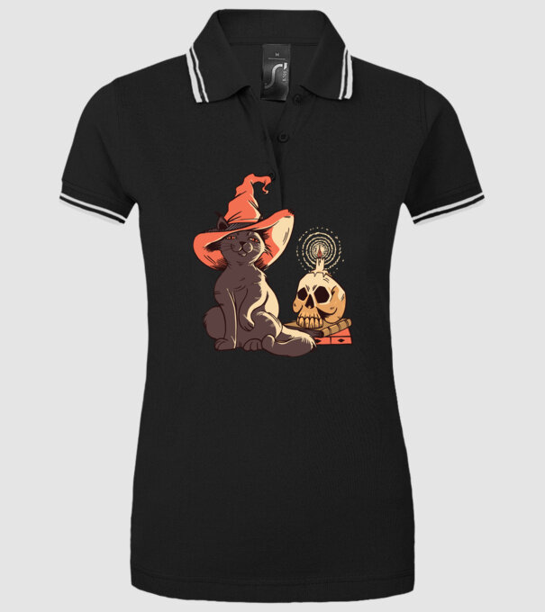 Pisică Halloween model negru pe tricou