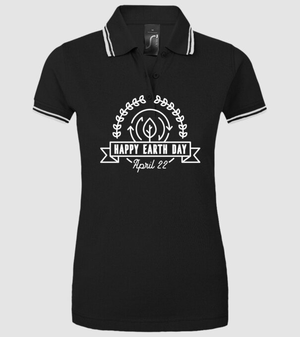 Happy Earth Day - Ziua Pământului model negru pe tricou