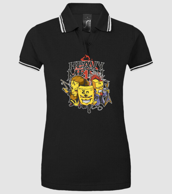 Elemente Heavy Metal model negru pe tricou