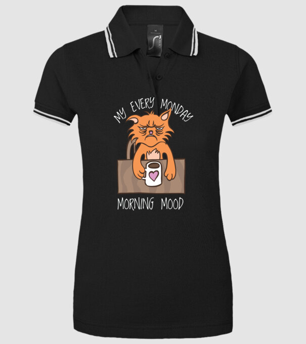 Starea mea de spirit de luni model negru pe tricou