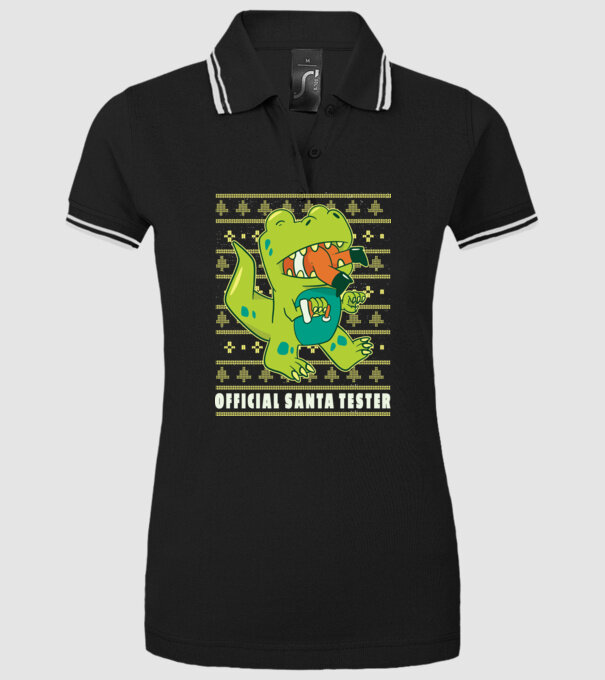 Tester oficial Moș Crăciun model negru pe tricou