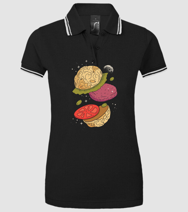 Burger lună model negru pe tricou