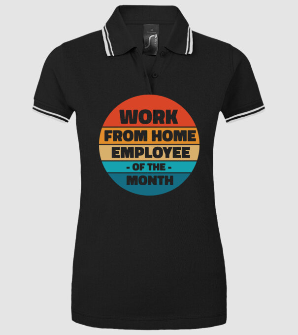 Lucrătorul la domiciliu al lunii model negru pe tricou