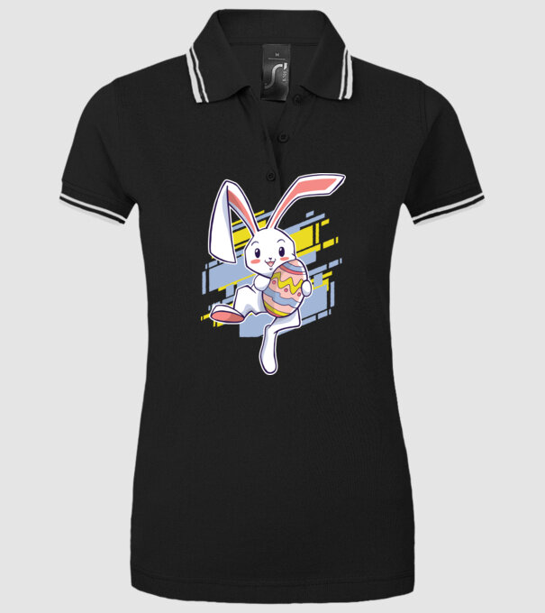 Iepuraș de Paște model negru pe tricou