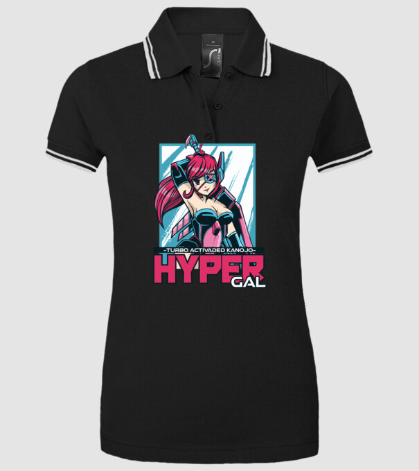 Hyper Gal - Fată Anime model negru pe tricou