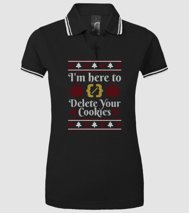'I''m here to delete your cookies' model negru pe tricou
