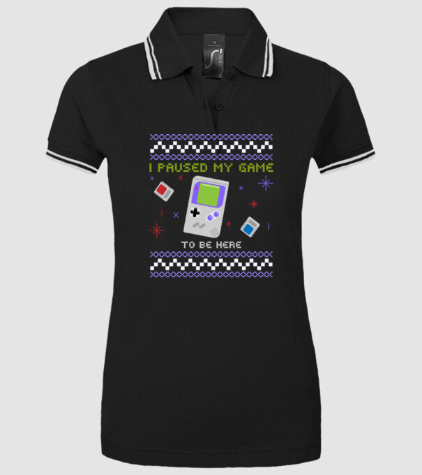 I paused my game to be here - Gamer pulovăr urât model negru pe tricou