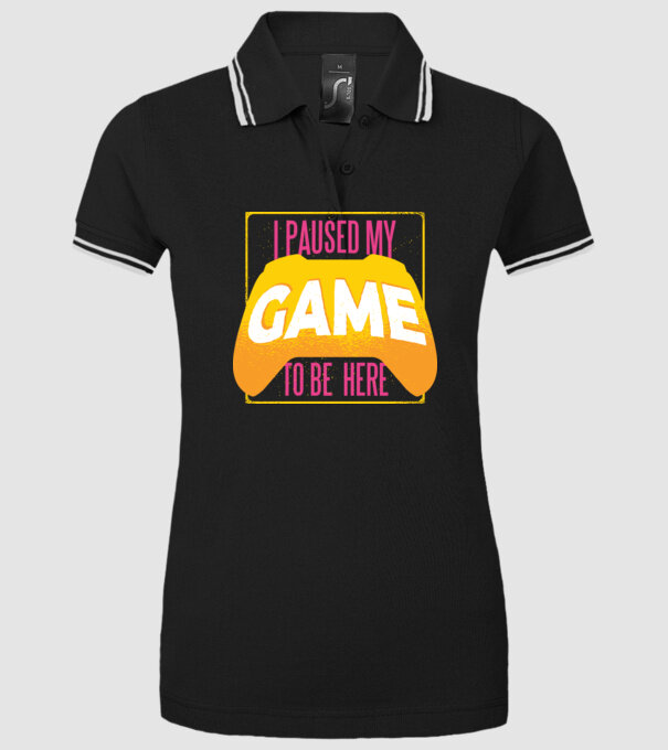 I paused my game to be here tricou amuzant Gamer model negru pe tricou