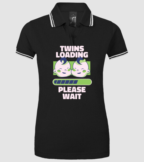 Gemeni în încărcare model negru pe tricou