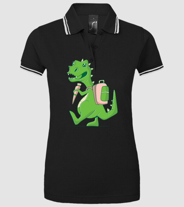 Elev Dino model negru pe tricou
