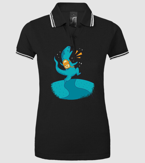 Dinozaur școlar model negru pe tricou