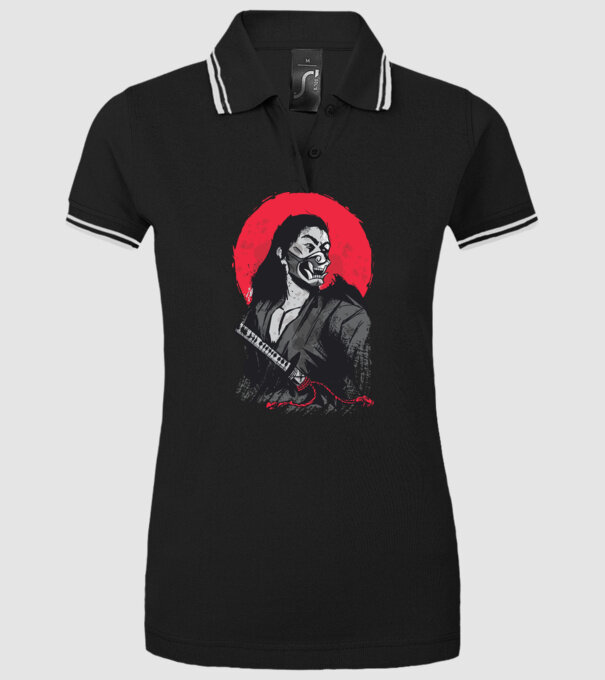 Războinic japonez model negru pe tricou