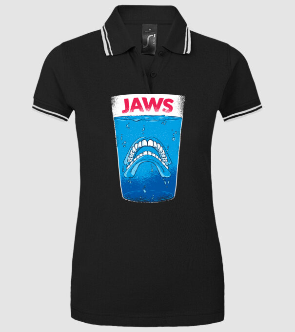 Jaws dinți tricou parodie model negru pe tricou