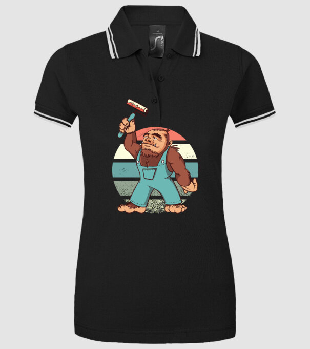 Zugrav Yeti model negru pe tricou