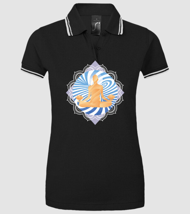 Meditație yoga model negru pe tricou