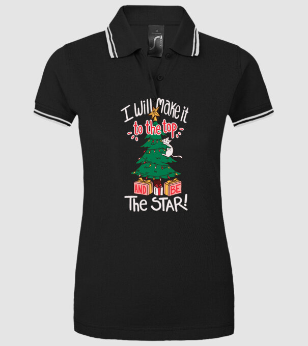 Pisică de Crăciun model negru pe tricou