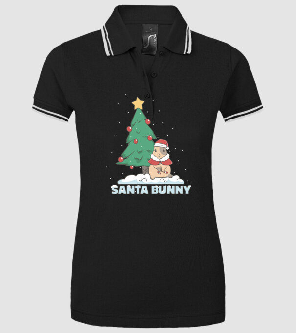 Iepuraș de Crăciun model negru pe tricou