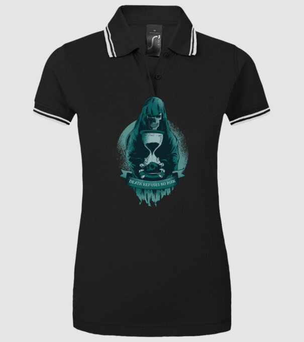 Om cu coasă (Moartea?) model negru pe tricou