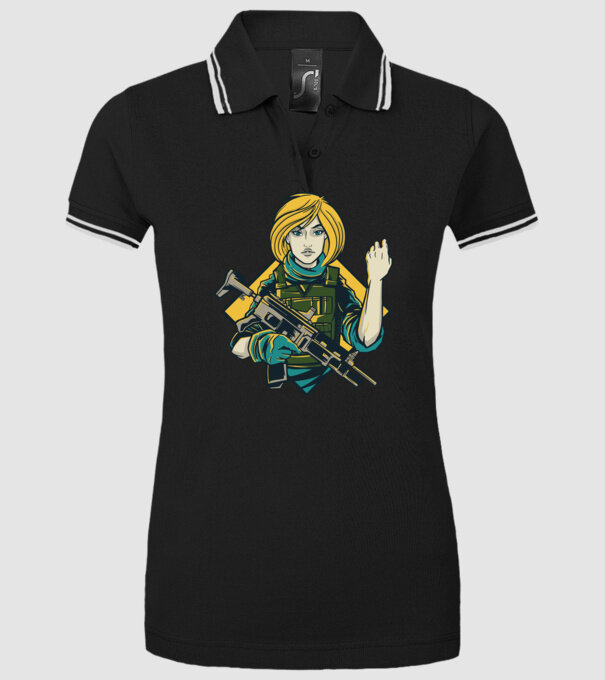 Fată Soldat model negru pe tricou