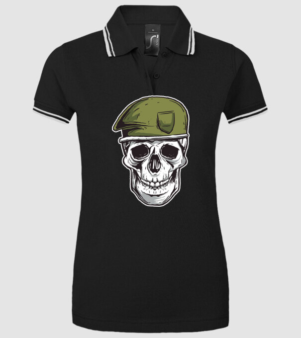 Craniu Soldat model negru pe tricou