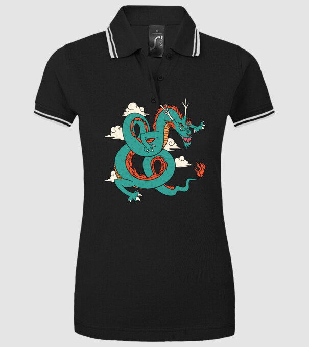 Dragon Chinez model negru pe tricou
