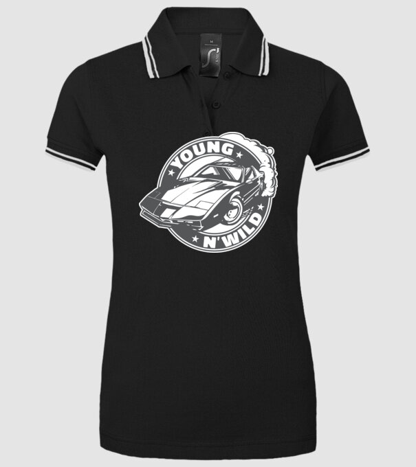 Knight Rider - Young and wild model negru pe tricou