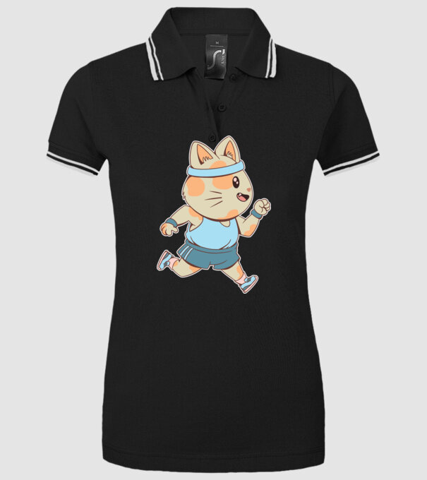 Pisică Jogging model negru pe tricou