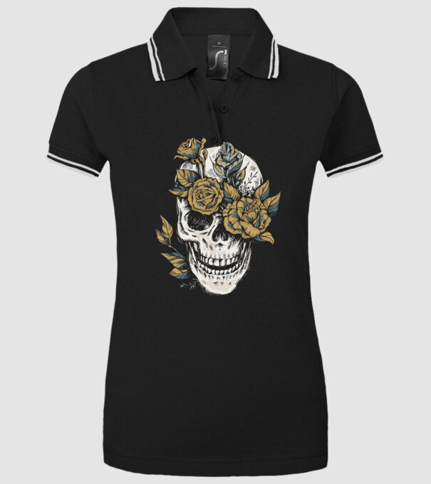 Craniu model negru pe tricou