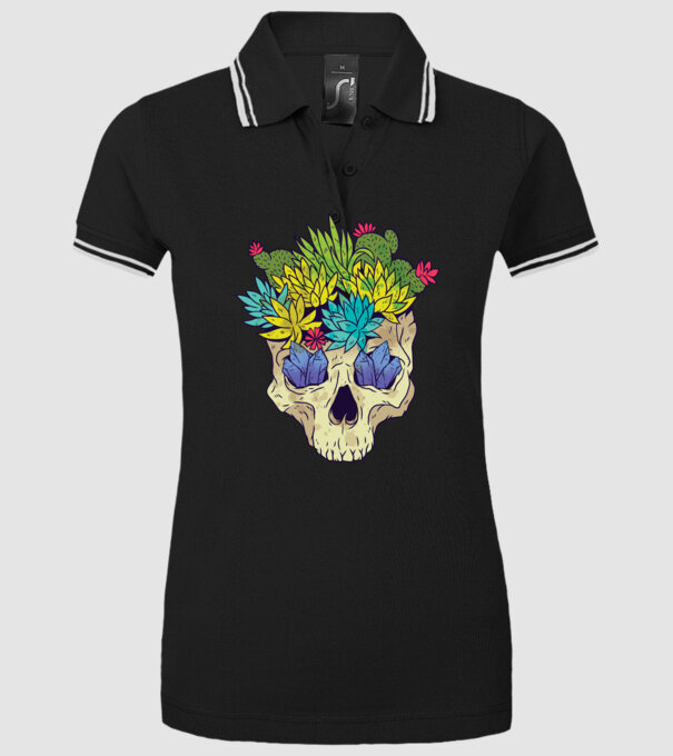 Craniu Cactuși model negru pe tricou