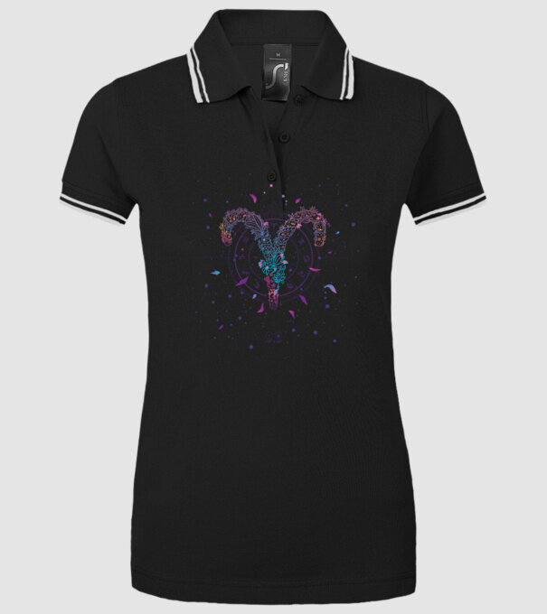Aries Zodiac model negru pe tricou