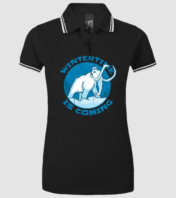 Vine Iarna Mamut model negru pe tricou