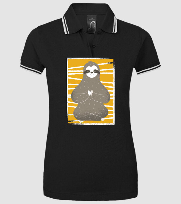 Yoga Leneș model negru pe tricou