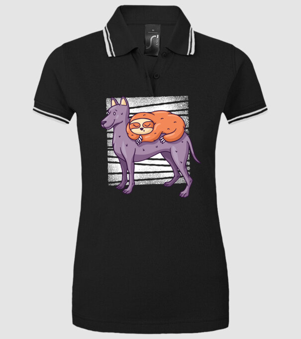 Leneș pe câine model negru pe tricou