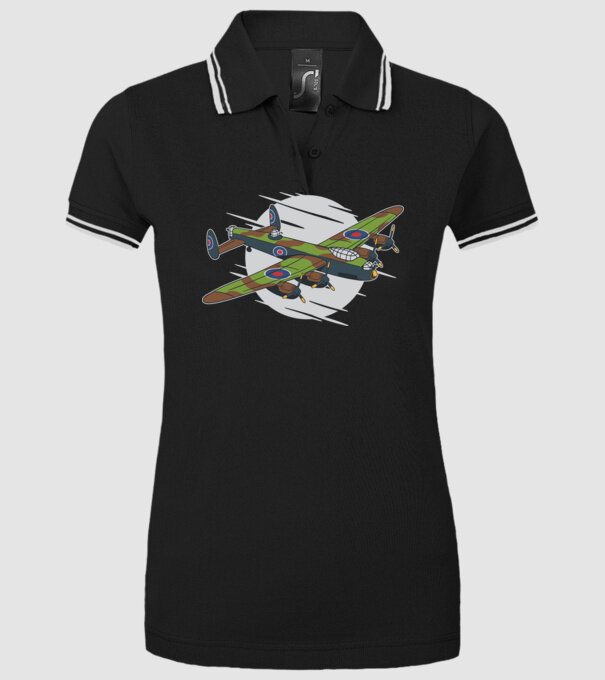 Avion bombardier Lancaster model negru pe tricou