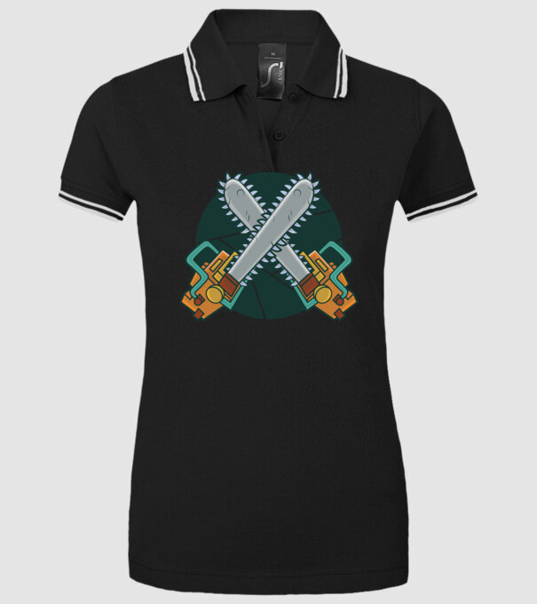 Drujbă tăietor de lemne model negru pe tricou