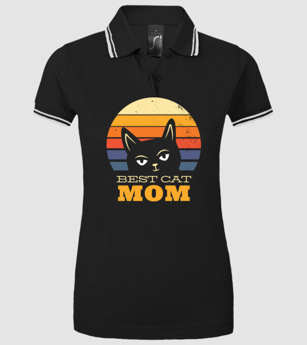 Cea mai bună mamă pisică model negru pe tricou